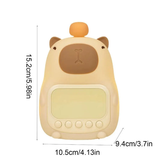 DomSupplies™ Soft Cartoon Capybara Alarm Clock & Night Light – USB Rechargeable Silicone LED Bedside Lamp with Soft Glow