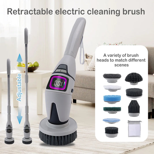 DomSupplies™ 10 in-1 Household Cleaning Brush Multifunctional Electric Cleaning Brush