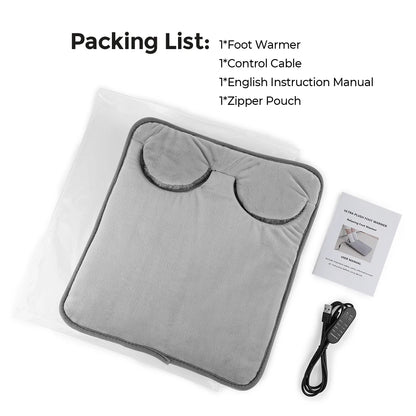 Electric Foot Heating Pad Household Foot Warmer Heater Mat with 4 Heat Levels & 4 Timers Fast Heating for Bed Office Winter Use