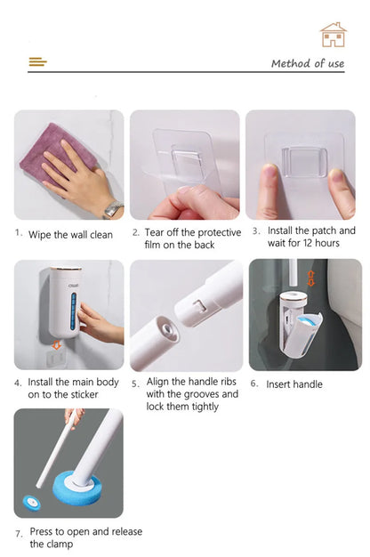 Wall-mounted Disposable Toilet Brush Home Replaceable Toilet Brush Bathroom Cleaning Tools WC Bathroom Accessories