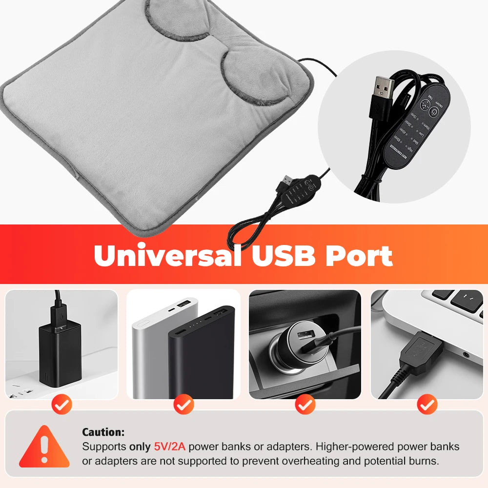 Electric Foot Heating Pad Household Foot Warmer Heater Mat with 4 Heat Levels & 4 Timers Fast Heating for Bed Office Winter Use