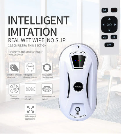 DomSupplies™ Ultra Thin Window Robot | Automatic Cleaning with Sensors & Water Spray or Loose Pads