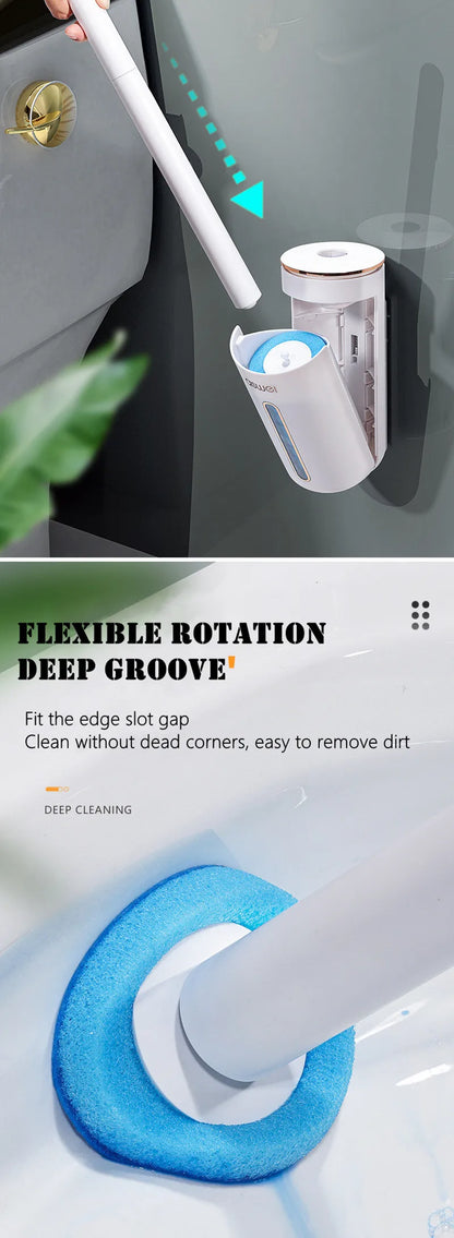 Wall-mounted Disposable Toilet Brush Home Replaceable Toilet Brush Bathroom Cleaning Tools WC Bathroom Accessories