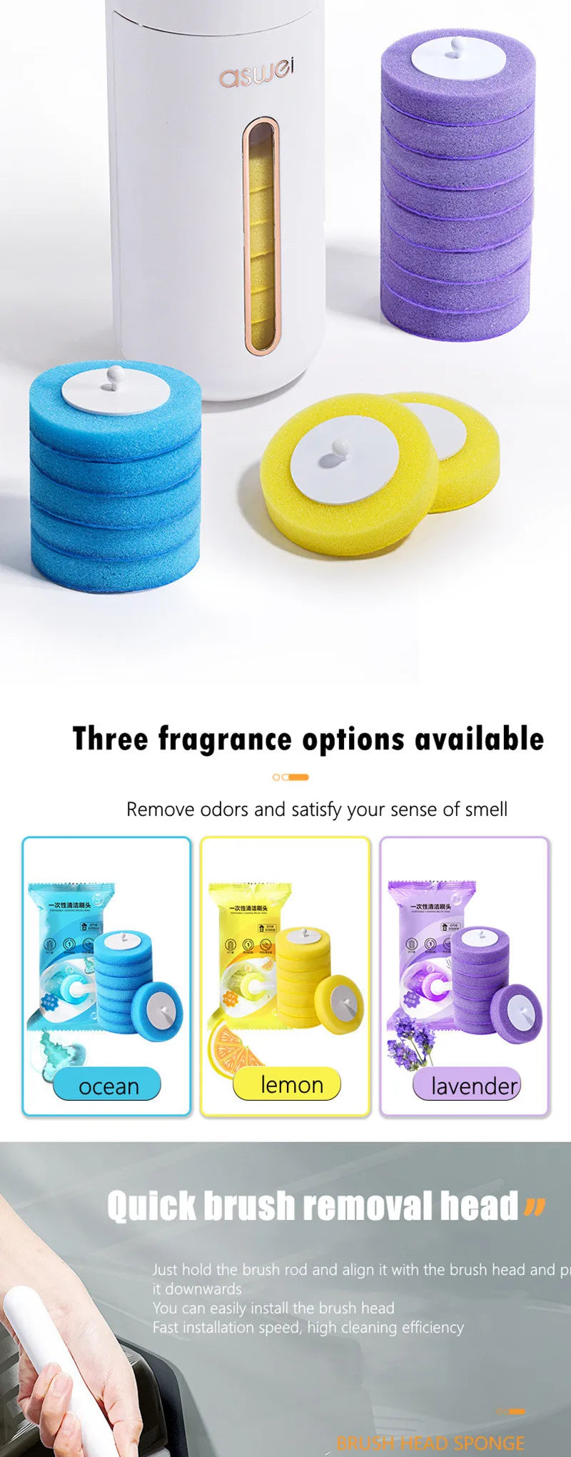 Wall-mounted Disposable Toilet Brush Home Replaceable Toilet Brush Bathroom Cleaning Tools WC Bathroom Accessories