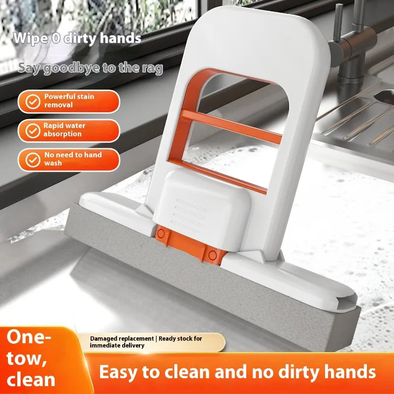 Multifunctional Mini Handheld Mop Mini Sponge Mop Mini Portable Hand-free Wash Mops for Desktop  Bathroom Kitchen Car Cleaning