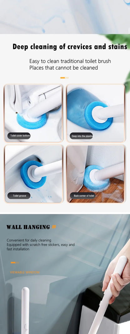 Wall-mounted Disposable Toilet Brush Home Replaceable Toilet Brush Bathroom Cleaning Tools WC Bathroom Accessories